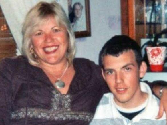 Melanie Leahy with her son Matthew, who was found dead at the Linden Centre, Chelmsford in 2012: Melanie Leahy