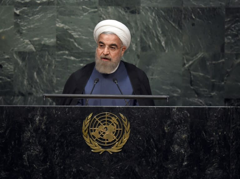 Hassan Rouhani, President of Iran addresses the 70th Session of the UN General Assembly September 28, 2015 in New York