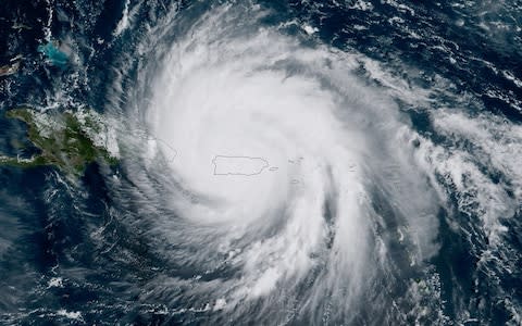 The centre of Hurricane Maria approaching the northern coast of Puerto Rico - Credit:  PA