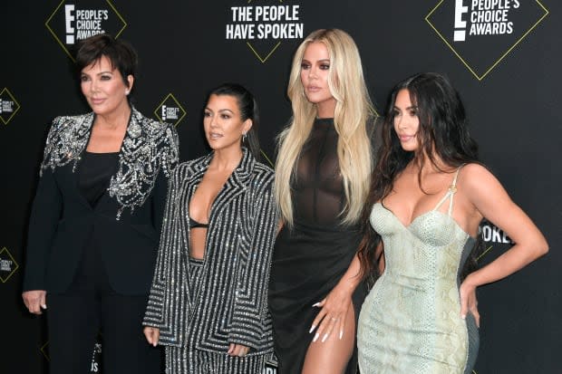 Kris Jenner, Kourtney Kardashian, Khloe Kardashian and Kim Kardashian West. Photo: Frazer Harrison/Getty Images