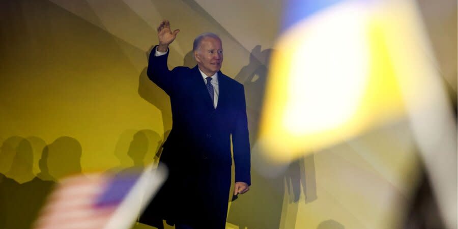 Joe Biden in Warsaw on February 21, 2023