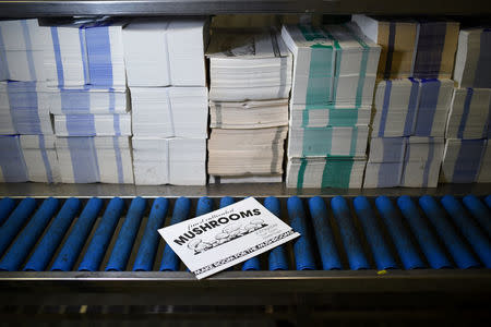 Mushroom packaging is seen at Codd Mushroom farm in Tullow, Ireland October 9, 2016. REUTERS/Clodagh Kilcoyne