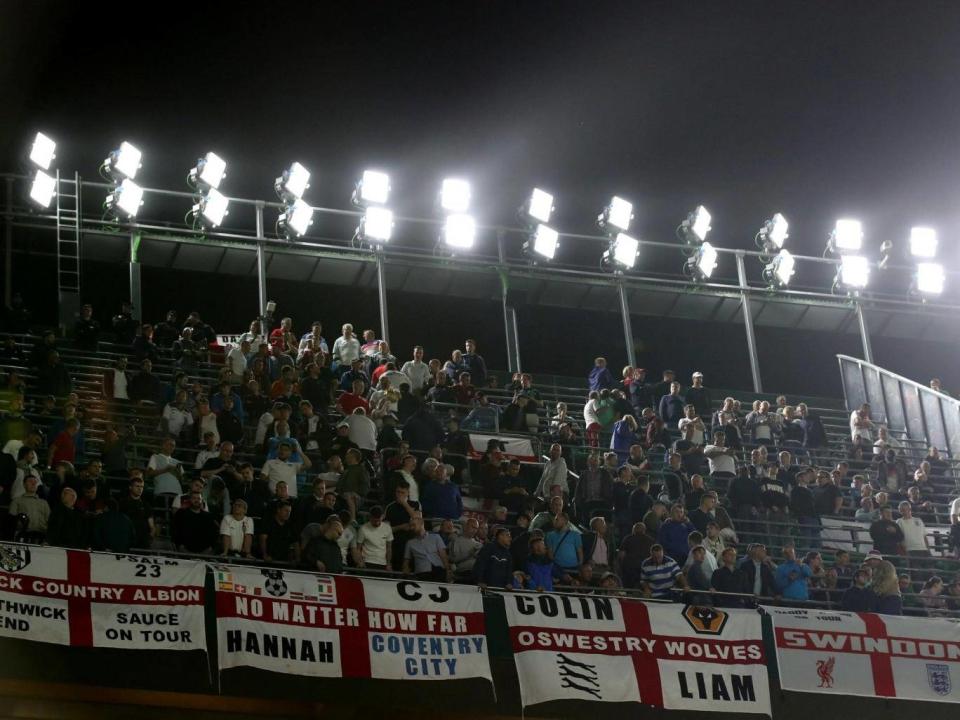 England fans were said to have thrown coins at Spanish supporters during Monday’s game (PA)