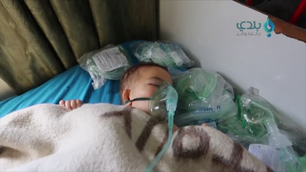 A child victim of the chemical attack in Syria
