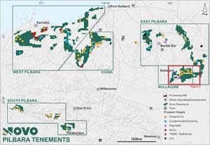 Map of Novo’s Pilbara tenure