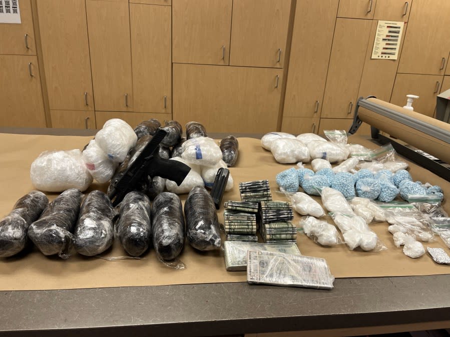 Substances and other items seized in a drug sting in Arapahoe County