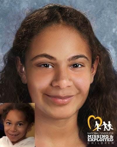 A new age projected photo released by the National Center for Missing & Exploited Children shows what Hanna Lee, now 9, may look like.