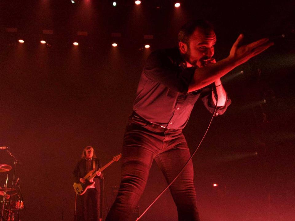 Future Islands frontman Samuel T Herring (foreground) and bassist William Cashion (Kimberly Powenski)