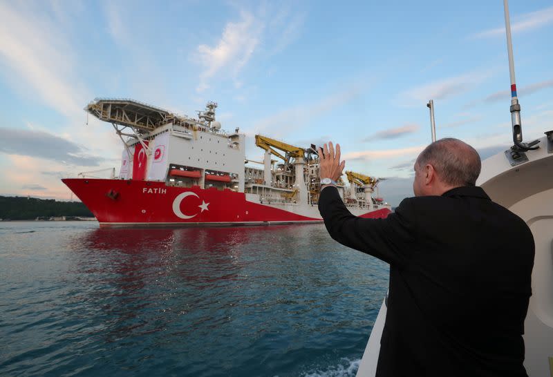 Turkey's drilling vessel Fatih sets sails for the Balck Sea in Istanbul