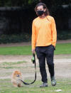 <p>Gavin Rossdale heads to the park with his dog Chewy on Sunday in L.A.</p>