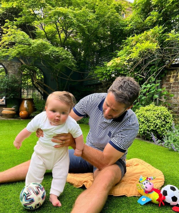Jamie Redknapp with his son