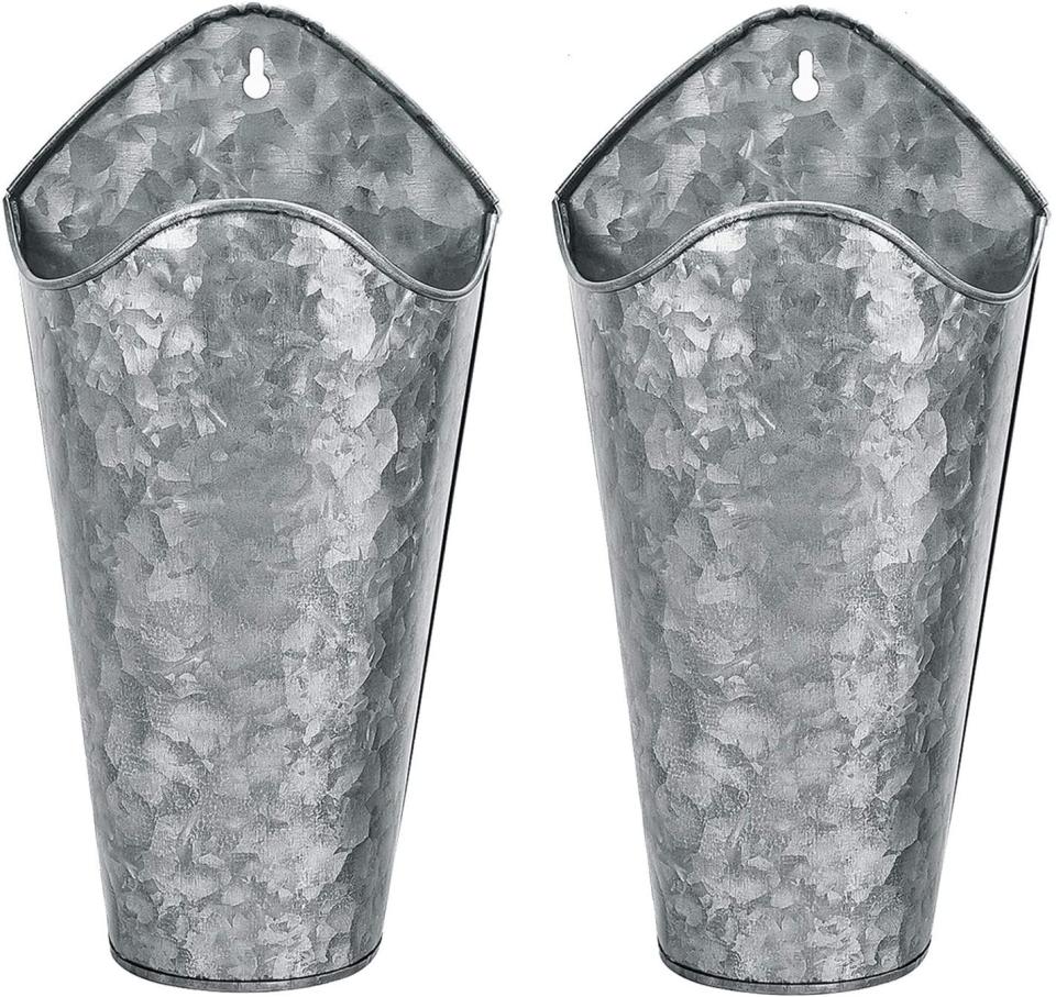 onioa Set of 2 Galvanized Metal Wall Planter