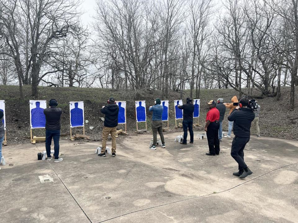 PHOTO: Supreme Court plaintiff Michael Cargill teaches a gun safety class at a range outside Austin, Texas.  (ABC News)