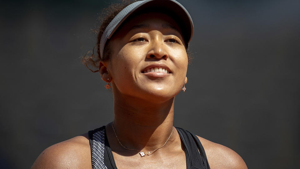 Naomi Osaka in action during the first round of the French Open. (Photo by Tim Clayton/Corbis via Getty Images)