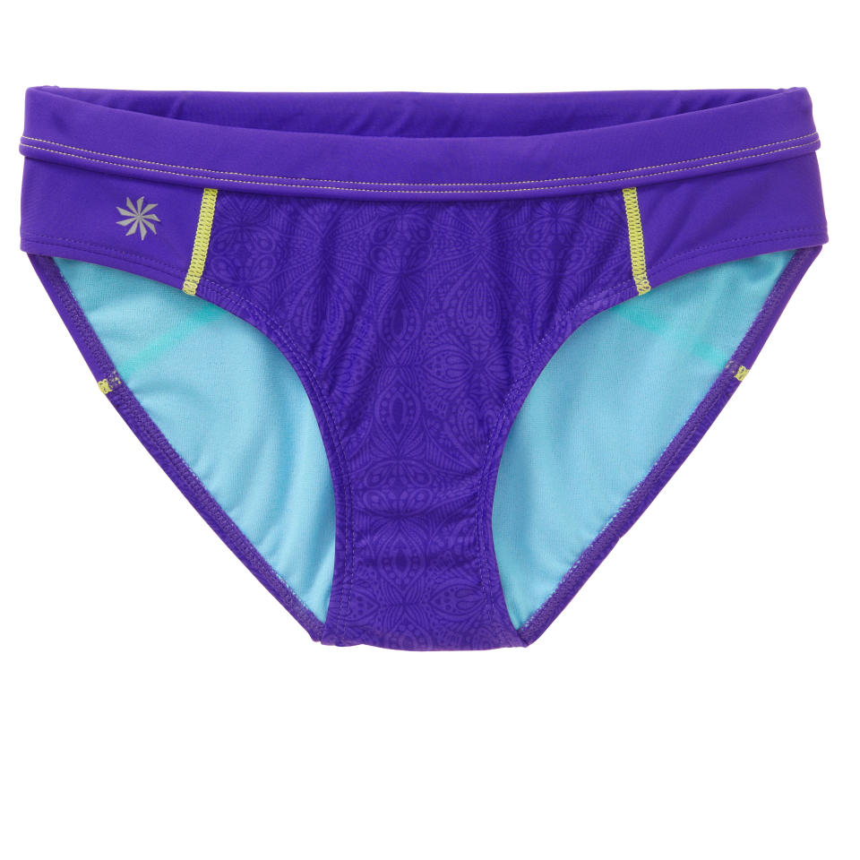 This product image released by Athleta shows a bikini bottom. Swim separates, including bikini and tankini tops, and brief, bikini and short-style bottoms, were introduced into wide distribution several years ago. They were intended to solve a practical problem when consumers needed a bigger top or bigger bottom, but women have since started using them to make a style statement. (AP Photo/Athleta)