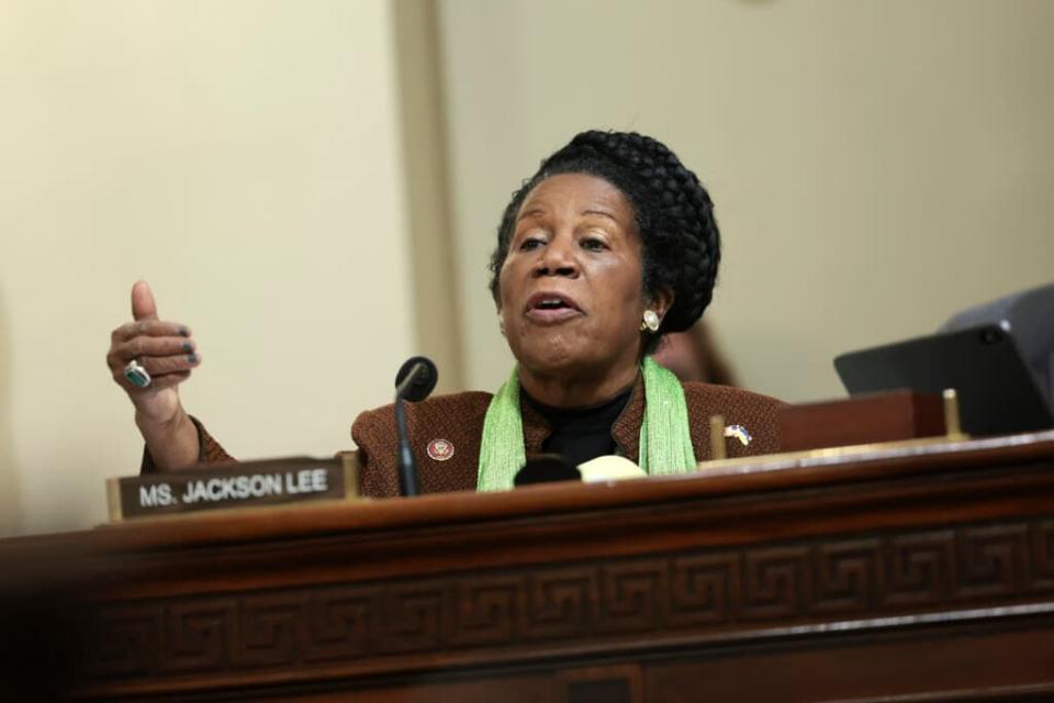 Rep. Sheila Jackson Lee (D-Texas) questions Janai Nelson, associate director and counsel of the NAACP Legal Defense Fund, during a House Homeland Security Committee in March in Washington, D.C. (Photo: Kevin Dietsch/Getty Images)