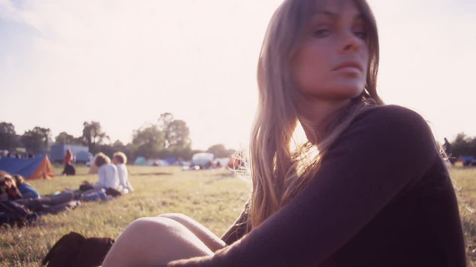 Model of the moment Jean Shrimpton at Glastonbury in 1971, captured by Misso. - Paul Misso