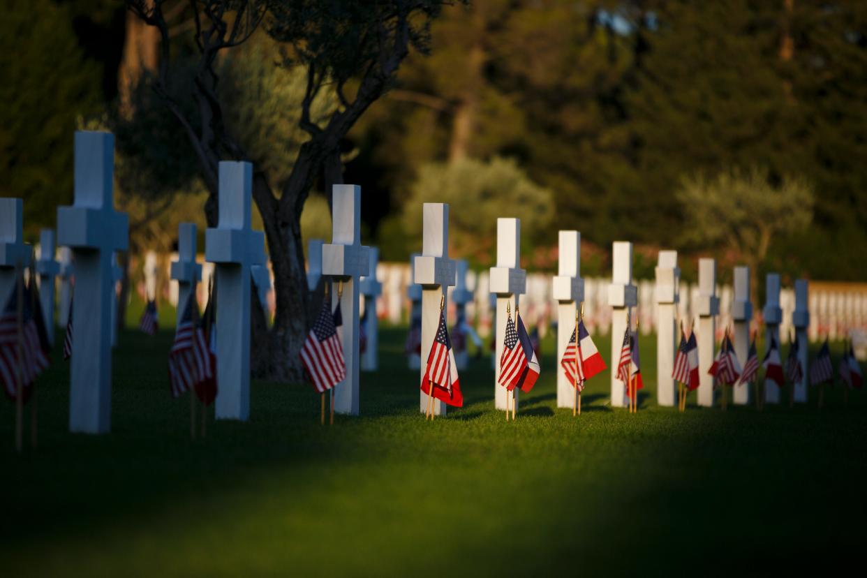 Graves area of the Rhone American Cemetery and Memorial in Draguignan, France.