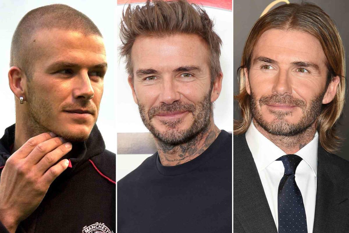 David Beckham shows off his man bun after touching down in New