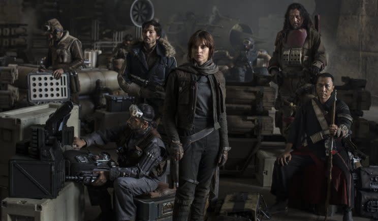 The motley crew trying to save the galaxy in 'Rogue One' - Credit: Lucasfilm
