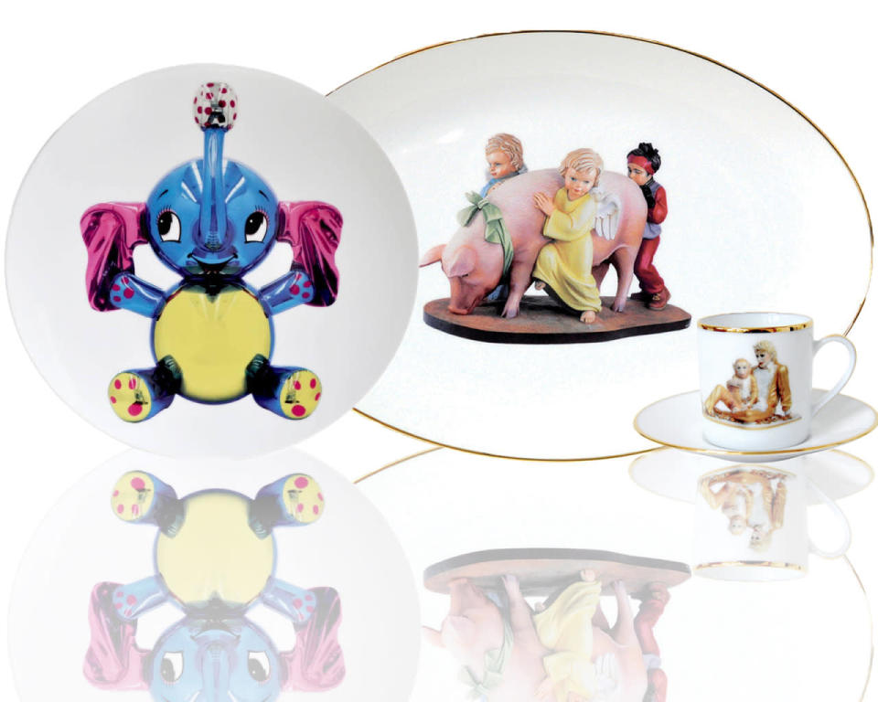 <p>Jeff Koons’s “Banality” by Bernardaud, available <a href="http://www.bernardaud150.com/koons" rel="nofollow noopener" target="_blank" data-ylk="slk:here;elm:context_link;itc:0;sec:content-canvas" class="link ">here</a>. <br><br></p>