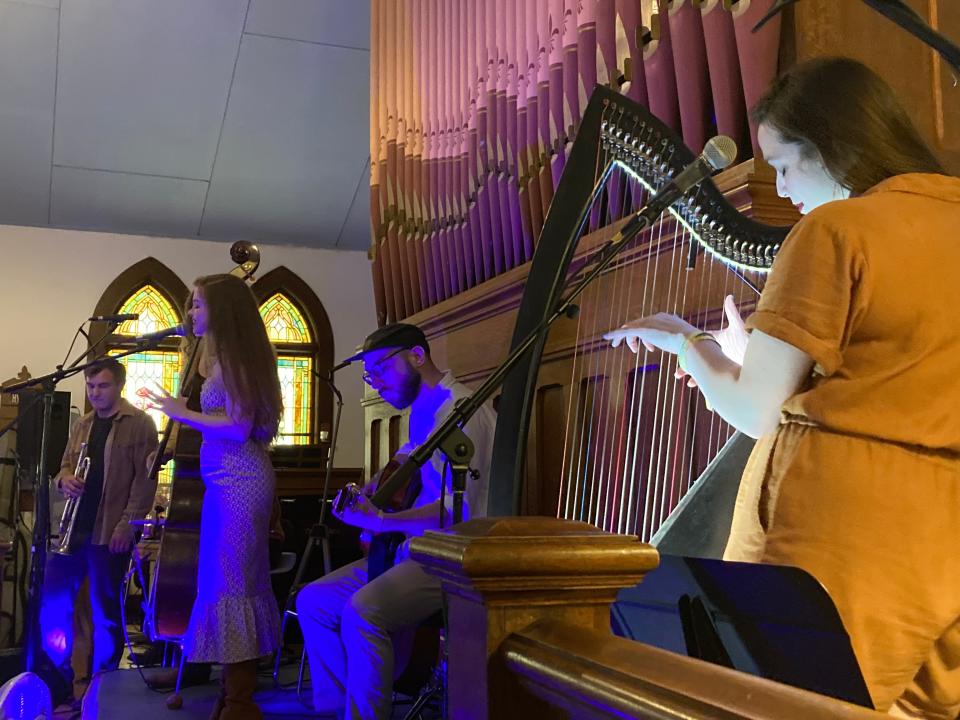 Vermont group Lillian and the Muses performs May 15, 2022 at the Winooski Methodist Church as part of the Waking Windows festival.