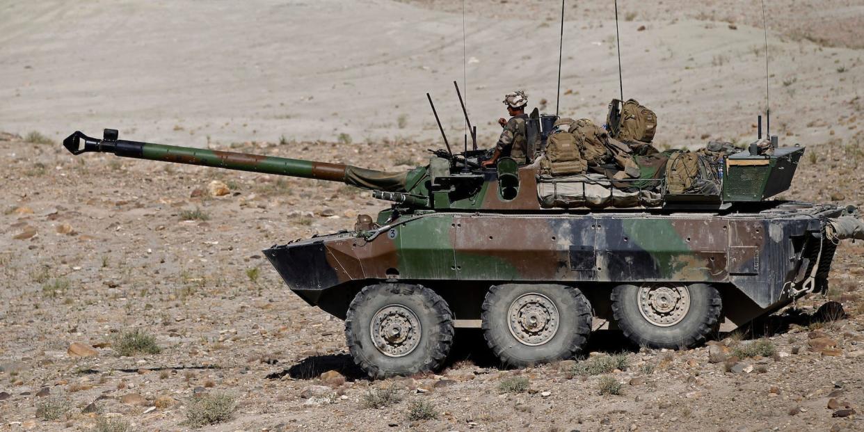 French soldiers in an AMX-10RC in Afghanistan