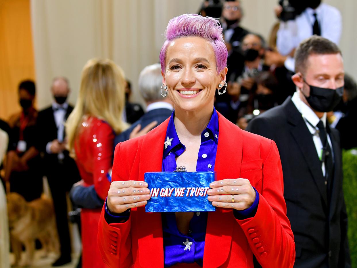 Megan Rapinoe attends The 2021 Met Gala Celebrating In America: A Lexicon Of Fashion at Metropolitan Museum of Art.