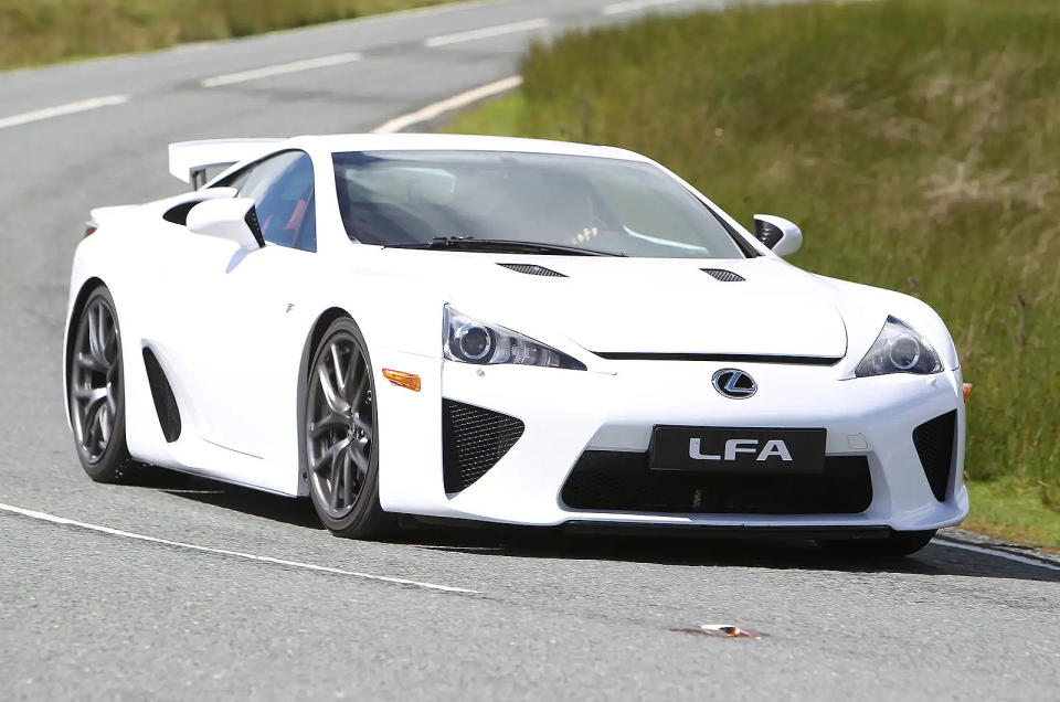 <p>Toyota’s upmarket brand started out making luxury saloons in 1989, and later diversified into SUVs and more sporty models. None of these, even 2007’s <strong>IS F</strong>, gave any hint that the LFA was approaching.</p><p>An example of “the firm trying to rewrite the supercar rulebook at its first attempt”, as we put it, this remarkable machine had a <strong>552bhp 4.8-litre</strong> V10 engine mounted in the front half of a <strong>carbonfibre tub</strong>. We didn’t think the package entirely worked, but this remains perhaps the most astonishing machine Lexus has ever produced.</p>