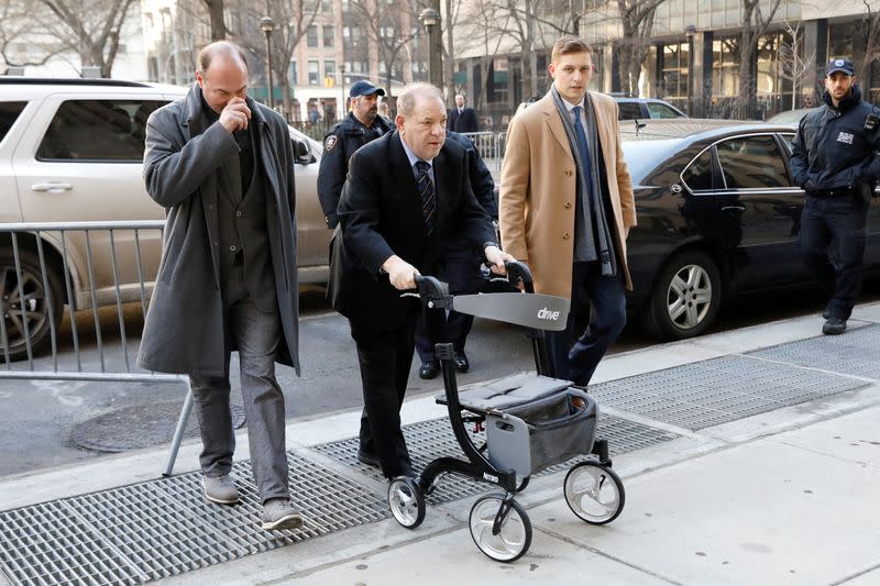 Film producer Harvey Weinstein arrives at New York Criminal Court for his sexual assault trial in the Manhattan borough of New York