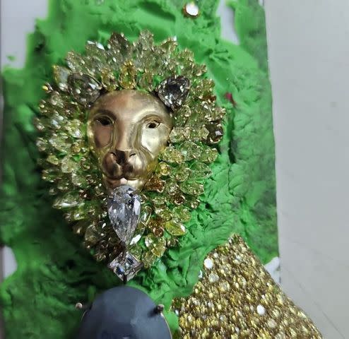 <p>Lorraine Schwartz/Instagram</p> The lion brooch being made