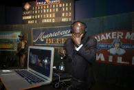 Bob Kendrick, president of the Negro Leagues Baseball Museum reacted when it was announced that Buck O’Neil was inducted into the Major League Baseball Hall of Fame, Sunday, Dec. 5, 2021 at the Negro Leagues Baseball Museum in Kansas City.