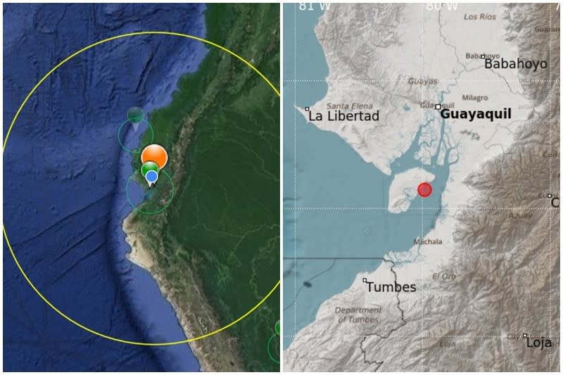 厄瓜多18日發生6.8強震。（圖／翻攝自推特）