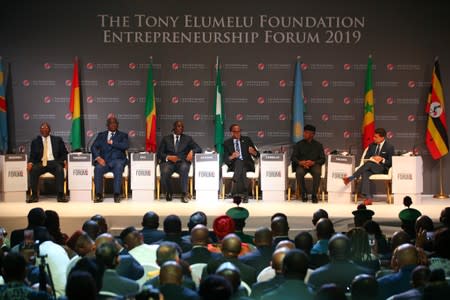 President of Rwanda Paul Kagame speaks during the closing session of the Tony Elumelu Foundation 2019 Entrepreneurship Forum in Abuja