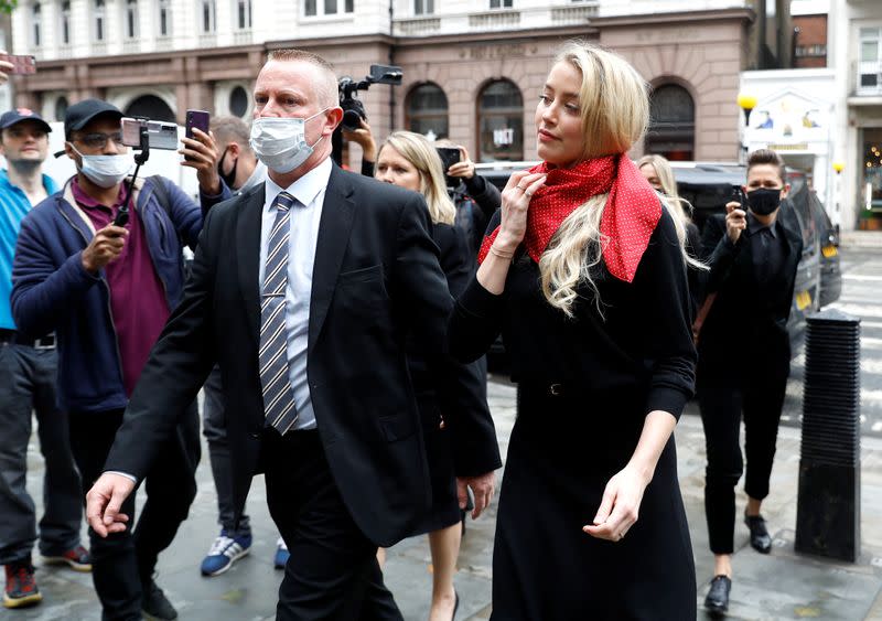 Actor Amber Heard at the High Court in London