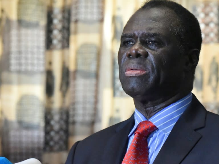 Burkina Faso's interim leader Michel Kafando speaks to the press in Ouagadougou on September 23, 2015