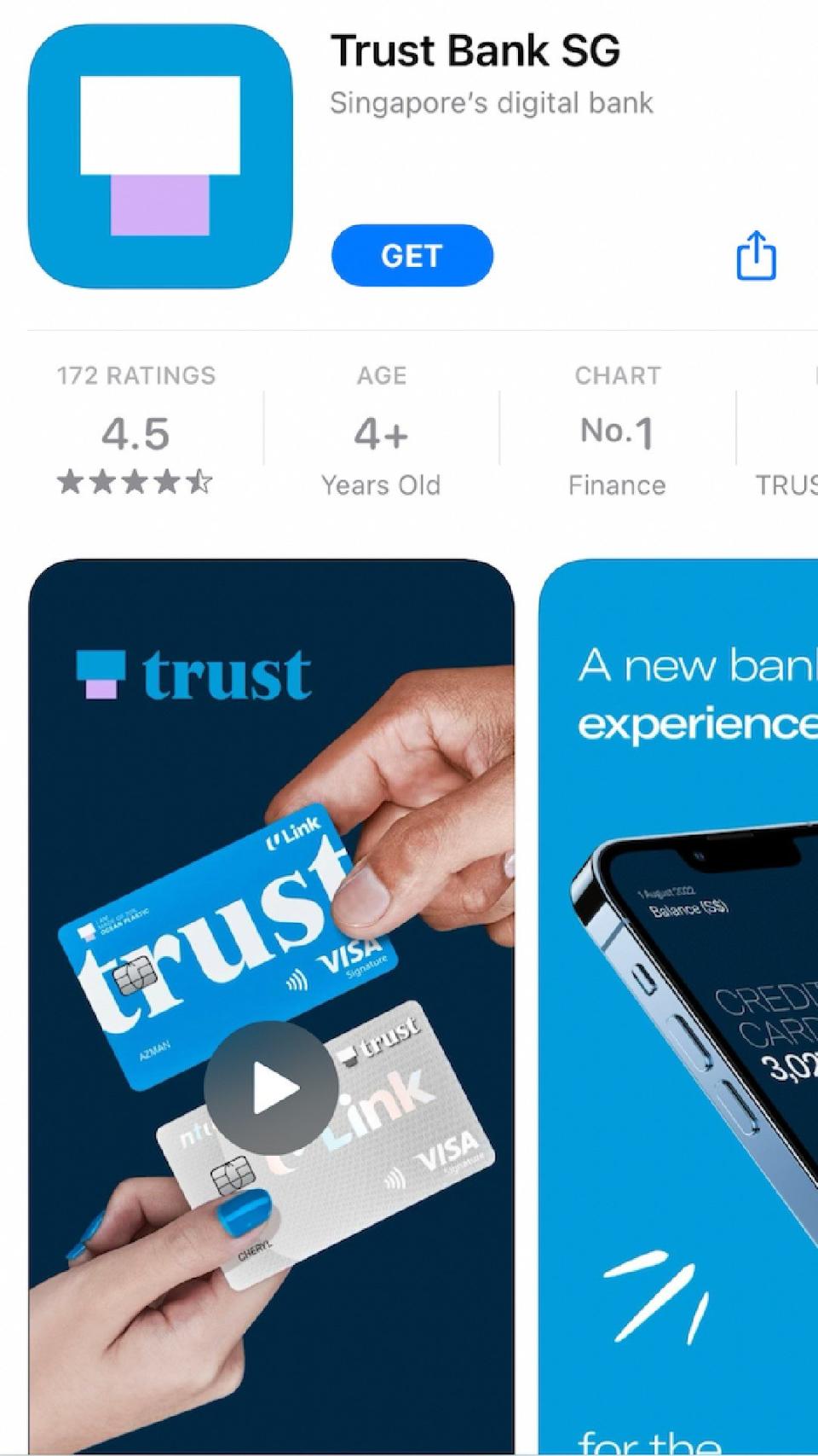 To apply for a Trust credit card, you'll need to first download the Trust Bank mobile app.