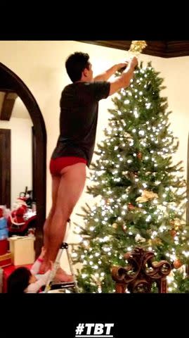 <p>Mario Lopez/Instagram</p> Mario Lopez wears butt-baring underwear in throwback Christmas Instagram post