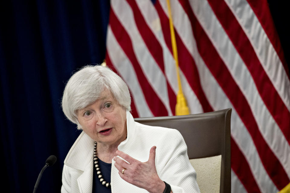 Janet Yellen, chair of the U.S. Federal Reserve, speaks during a news conference following a Federal Open Market Committee (FOMC) meeting in Washington, D.C., U.S., on Wednesday, Sept. 20, 2017. Photographer: Andrew Harrer/Bloomberg