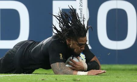 Rugby Union - New Zealand v Tonga - IRB Rugby World Cup 2015 Pool C - St James' Park, Newcastle, England - 9/10/15 New Zealand's Ma'a Nonu scores their seventh try Reuters / Russell Cheyne Livepic