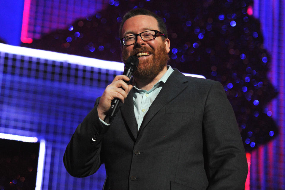 LONDON, ENGLAND - MARCH 06:  Frankie Boyle performs onstage for 'Give It Up For Comic Relief' at Wembley Arena on March 6, 2013 in London, England.  (Photo by Dave J Hogan/Getty Images)