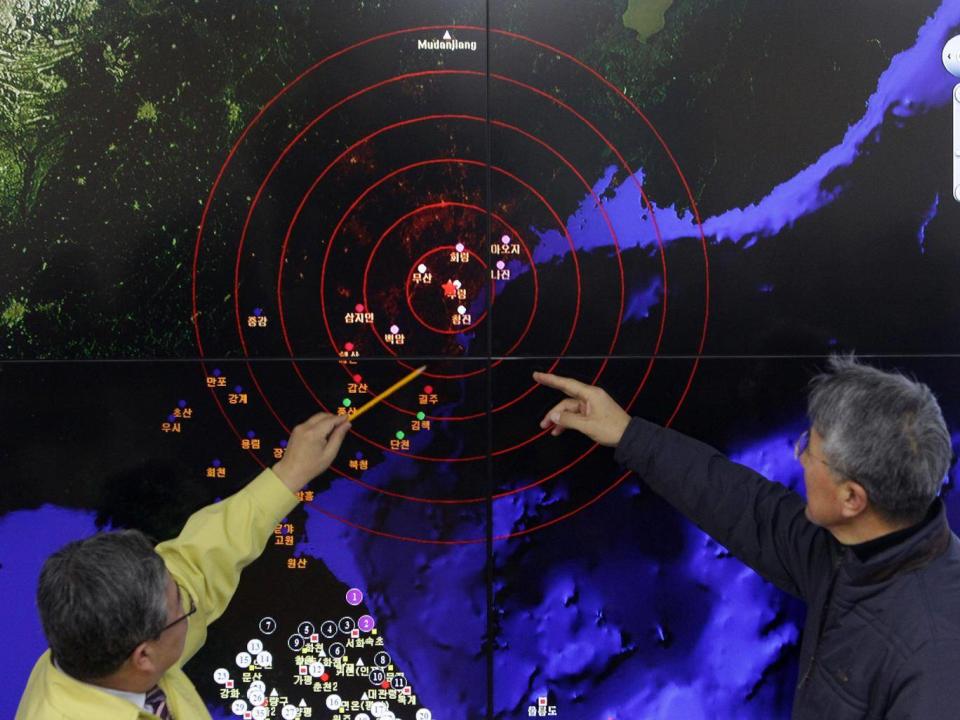 Seismic waves from North Korea’s latest bomb test which were caused by ‘artificial earthquakes’ near the Punggye-ri nuclear test site (Getty)