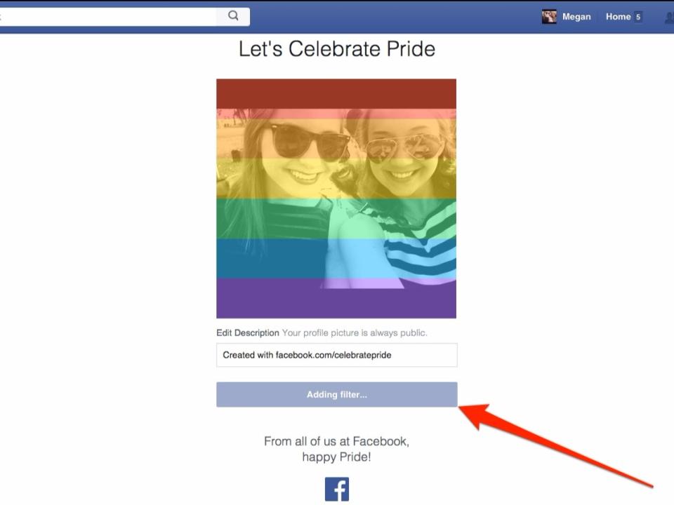 adding filter second image facebook filter rainbow