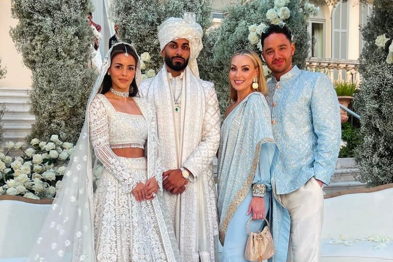 Nada and Umar Kamani with Adam and Caroline Thomas at their wedding in the South of France -Credit:Instagram/@Adamthomas21