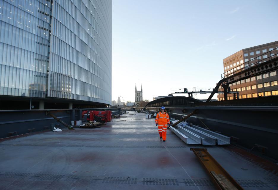 The new western viaduct which will carry services to Charing Cross station that has been installed at London Bridge railway station, Southwark, London as the capital's oldest station undergoes rebuilding as part of the ï¿½6.5bn Thameslink Programme. PRESS ASSOCIATION Photo. Picture date: Monday November 24, 2014.  From Saturday 20 December 2014 to Sunday 4 January 2015 inclusive, Southern and Thameslink trains will not call at London Bridge. Also, from Monday 22 to Wednesday 24 December some Southeastern Charing Cross services will not call at London Bridge in the morning peak as work continues. Photo credit should read: Jonathan Brady/PA Wire