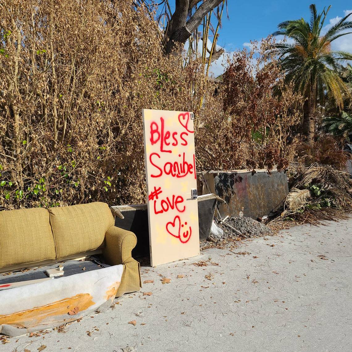 An optimistic sign in the aftermath of Hurricane Ian on Sanibel as the owner of Lighthouse Café begins the rebuilding process on Oct. 12, 2022.