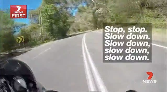 A rider filmed himself travelling more than 150km/h in an 80 zone, on the NSW Central Coast. Source: 7 News