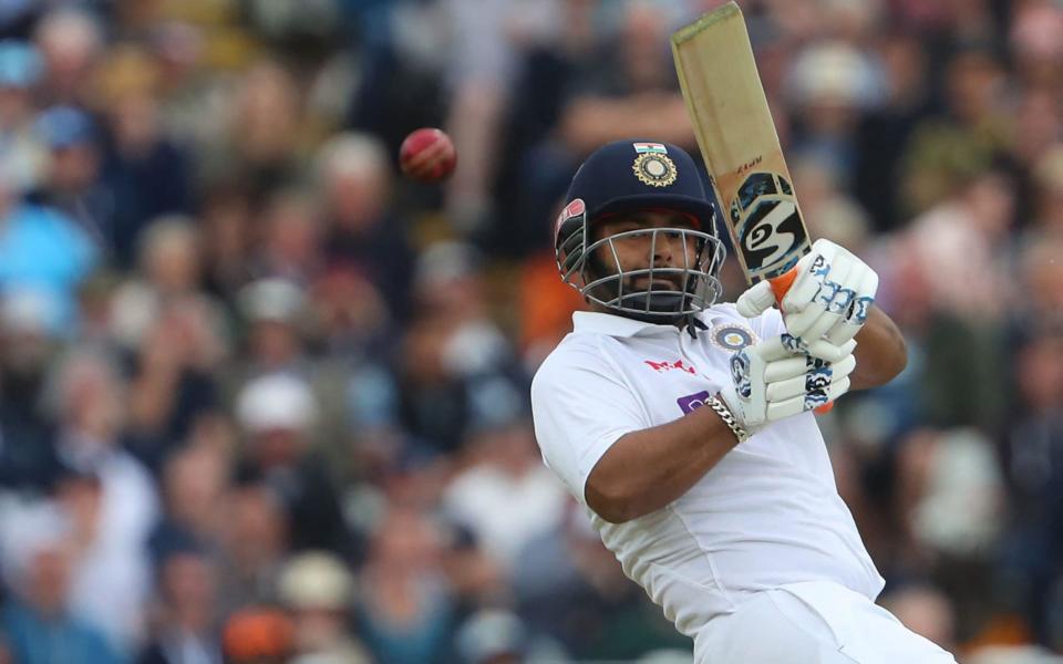 India's Rishabh Pant plays shot during play on Day 1 of the fifth cricket Test match between England and India at Edgbaston, Birmingham in central England on July 1, 2022. - Friday's match should have been played in Manchester last September but, hours before it was due to start, it was postponed because of Covid-19 concerns in the India camp. India take a 2-1 lead into this, the final match in the five-match series - Geoff Caddick/AFP