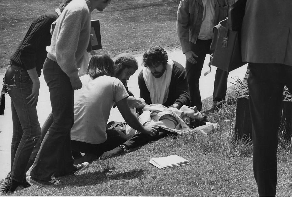 IMAGE: Wounded student at Kent State (Howard Ruffner / Getty Images)