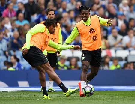 Britain Football Soccer - Chelsea Training - Stamford Bridge - 10/8/16 Chelsea's Michy Batshuayi and Loic Remy during training Action Images via Reuters / Tony O'Brien